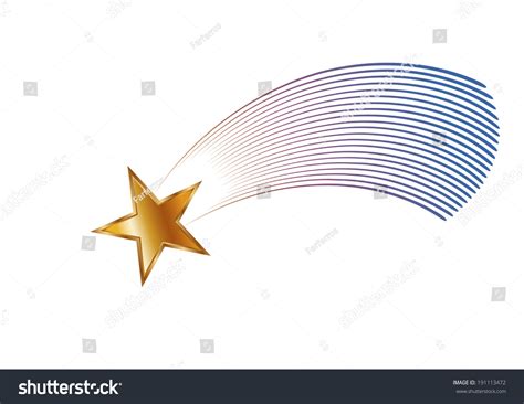 Vector Drawing Shooting Star On White Stock Vector (Royalty Free ...