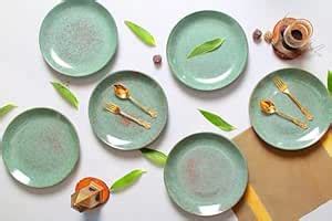 Buy Amalfiee Komal Hand-Painted Ceramic Quarter Plates Set of 6 7-inch ...
