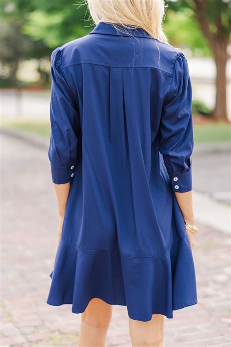 Share Your Story Navy Blue Shirt Dress – Shop the Mint