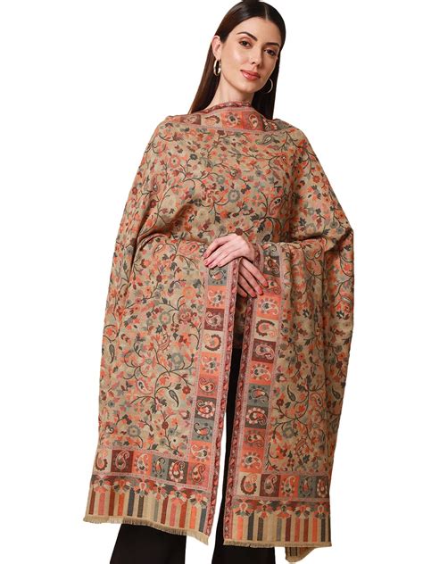 Pashmoda - Women’s Kaani Wool Blend Shawl, Wrap (Light Pashmina Colour ...