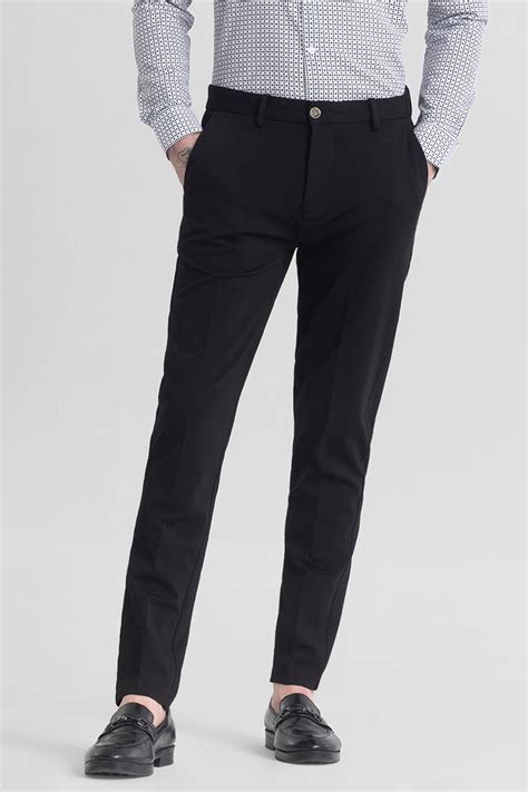 Buy Men's Flexitrendy Black Trousers Online | Snitch – SNITCH