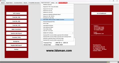 Add Challan / PAN / Challan Correction - TDSMAN Ver. 14.1 - User Manual