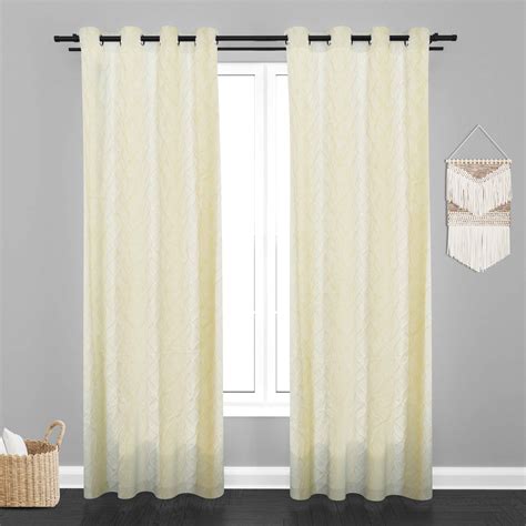 Manila geometric design jaquard fabric curtain -cream – Parda Online