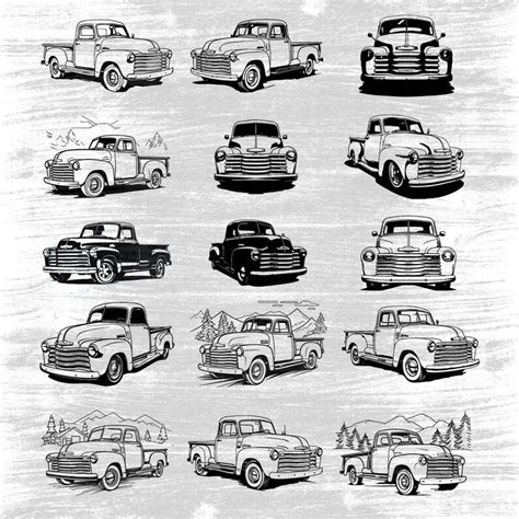 Buy Classic 1950s Pickup Truck SVG Vehicle Vintage 50's Antique Vector ...