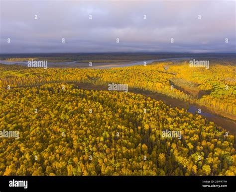 Alaska Route 3 aka George Parks Highway and Alaska landscape aerial ...