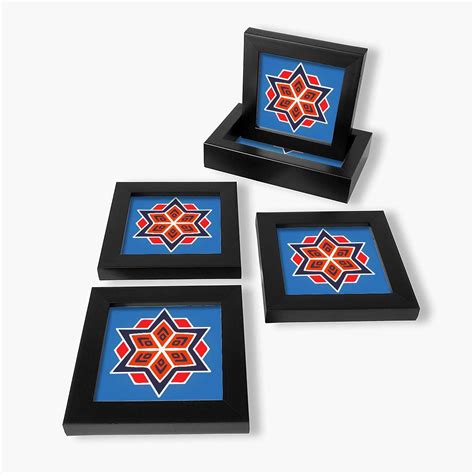 Paper Plane Design Coasters set of 4 Designer Patterns for Home,Bar ...