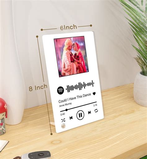 Kraftify Customized Photo And Tabletop Song Glass Spotify Plaque With ...