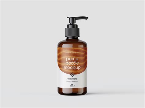 4 Shots of Cosmetic Bottle Mockups with Pump Closure Free Download ...