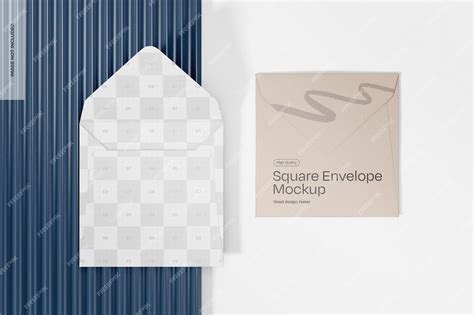 Premium PSD | Square Envelopes with Panel Mockup Top View