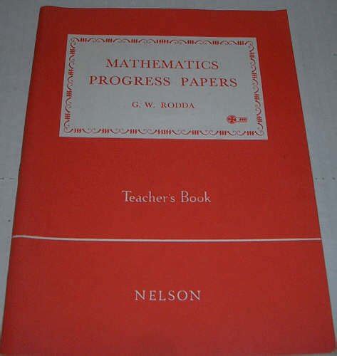 Tchrs'.Bk (Mathematics Progress Papers) : Rodda, G.W.: Amazon.in: Books