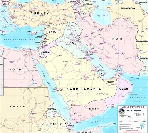 Political Map Of Middle East