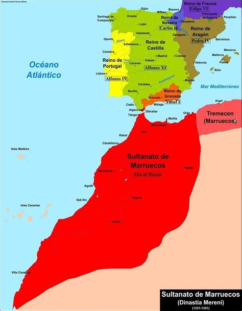 Map of the Middle East in Spanish and Portuguese