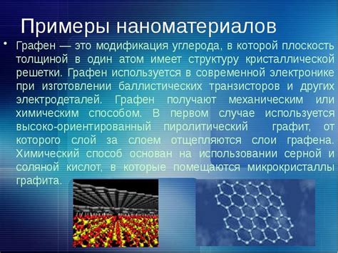 Наноматериалы: классификация, характеристика и применение
