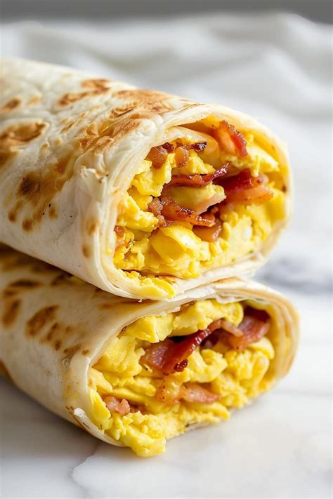 Cheesy Bacon and Egg Breakfast Wrap | Recipe | Breakfast wraps, Bacon ...