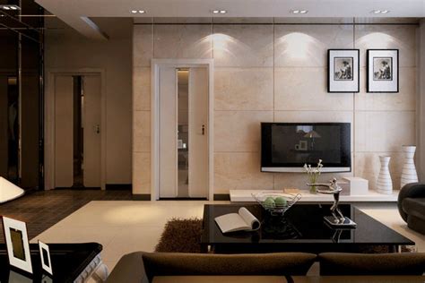 120平现代豪华三室两厅客厅电视墙装修效果图_太平洋家居网图库