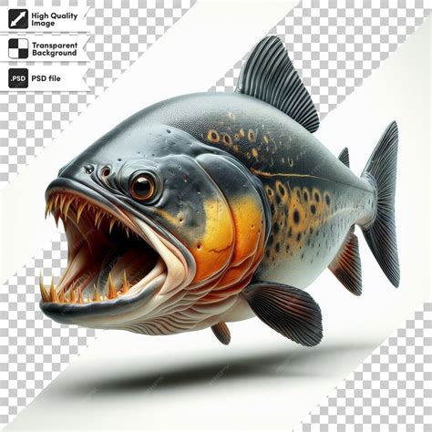 Premium PSD | A fish with a big mouth that saysno fishon it