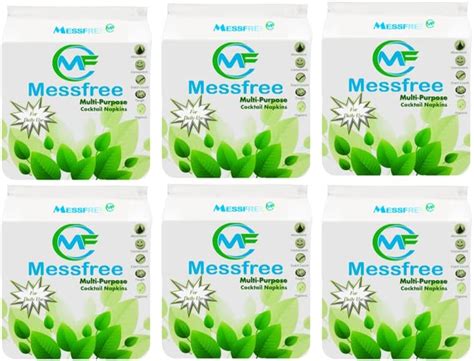 Messfree Cocktail Tissue Paper Napkins (Size 22 x 22 cm) 100 Pulls ...