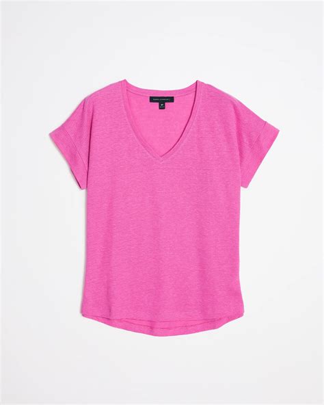 Petites Linen Blend V-Neck T-Shirt - Dannii Minogue | Target Australia