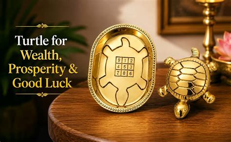 Buy COPPER NEST Brass Tortoise Idol with Decorative Plate, Vastu Feng ...