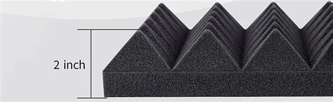 KS Studio Acoustic Foam Panels, 12 Pack 2" X 12" X 12" Pyramid Tiles ...