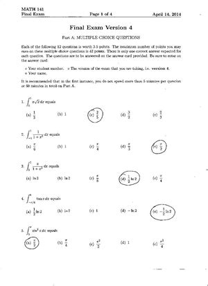 Image result for Calculus 2 Math 141 Answer Key