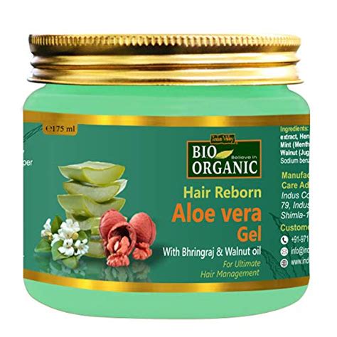 INDUS VALLEY Bio Organic Hair Reborn Aloe Vera Gel With Bhringraj ...