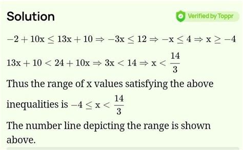 Solve the following inequation, write down the solution set and ...