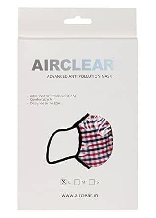 Airclear Advanced Anti-Pollution Mask (Large, Red Check) : Amazon.in ...