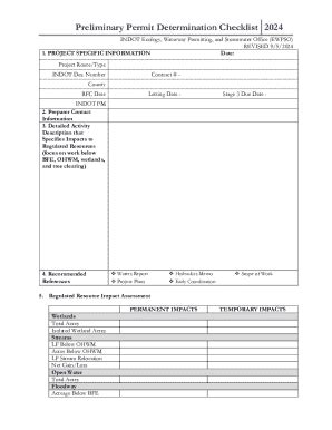 Fillable Online Preliminary Permit Determination Checklist 2024 Fax ...