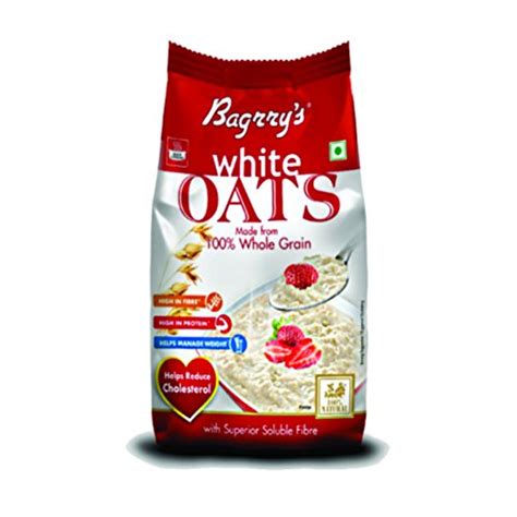 Bagrry's White Oats 500gm Pouch | Natural Whole Grain | High Soluble ...