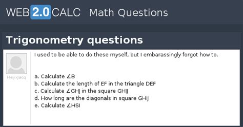 View question - Trigonometry questions