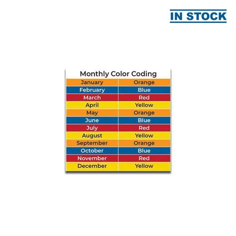 Image result for Monthly Color Code