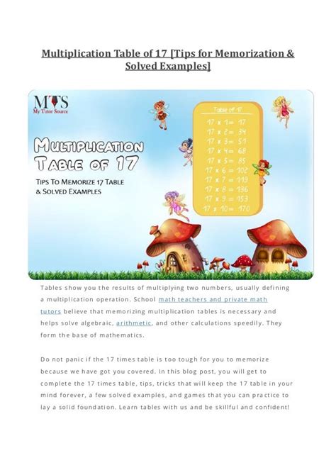 Image result for Memorizing Multiplication Table