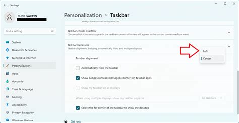Image result for Taskbar Alignment in Win 11