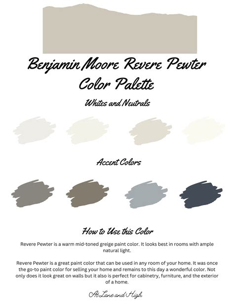 Revere Pewter Color Scheme