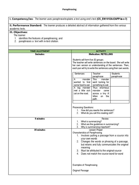 Image result for Paraphrasing Lesson Video