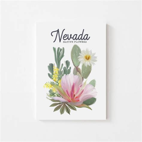Nevada Flower Art Print, State Flowers Art, Nevada Art, State Artwork ...