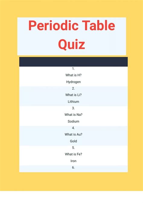 Periodic Table Quiz Questions with 100% Correct Answers | Verified ...