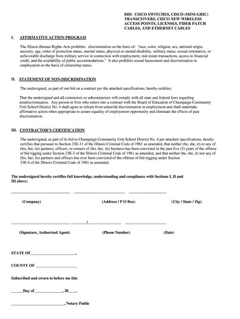 Fillable Online champaignschools BID: CISCO SWITCHES, CISCO (MINI-GBIC ...