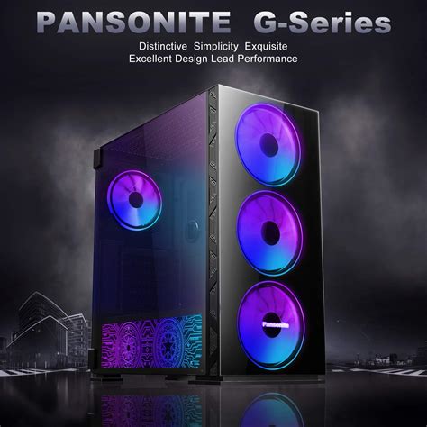 Pansonite Airflow ATX Mid Tower PC Gaming Case with Opening Tempered ...