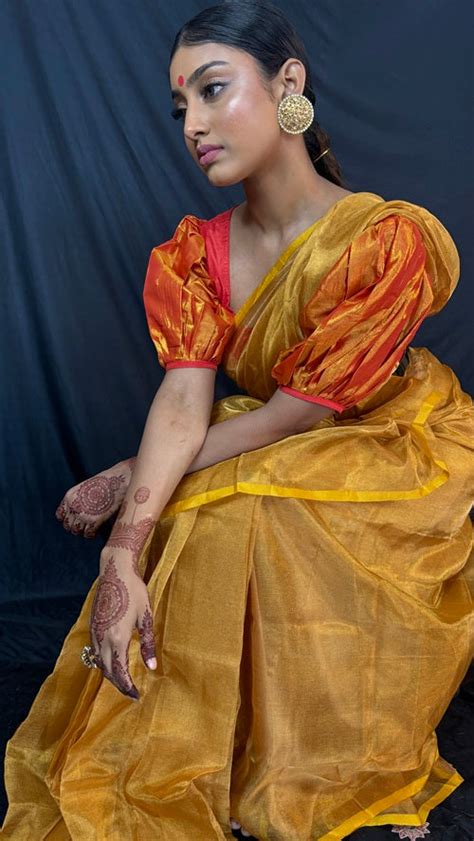 Svarna - Molten Gold Handwoven Uppada Tissue Silk Saree – Kalaneca