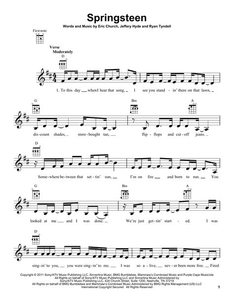 Springsteen by Eric Church - Ukulele - Guitar Instructor