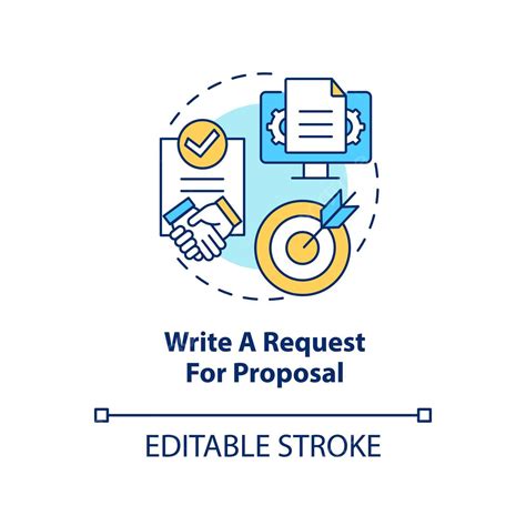 Write Request For Proposal Concept Icon Outline Illustration Circle Vector, Outline ...