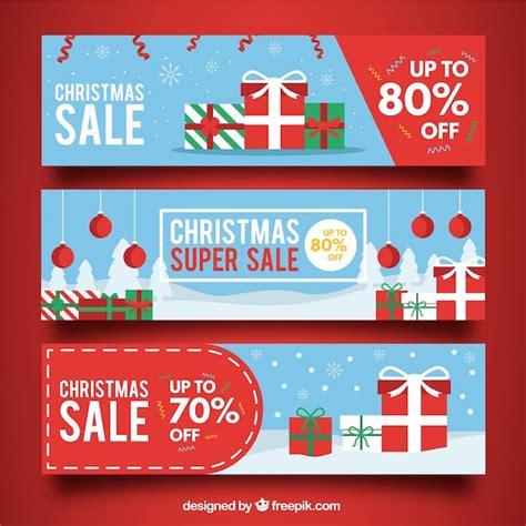 Christmas sales banners | Free Vector