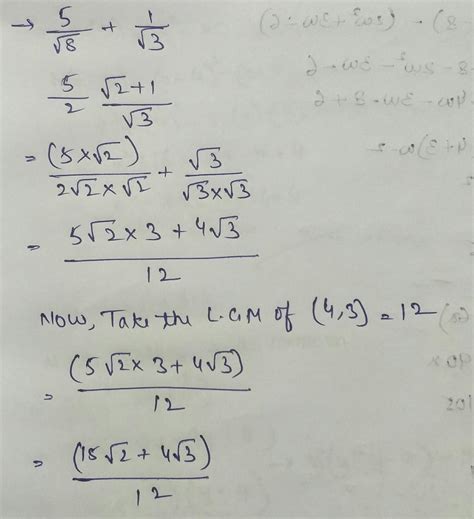 simplify5/under root 8 + 1/under root 3 - Brainly.in