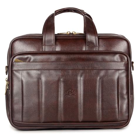 THE CLOWNFISH Faux Leather Expandable Laptop Messenger Bag For 15.6 ...