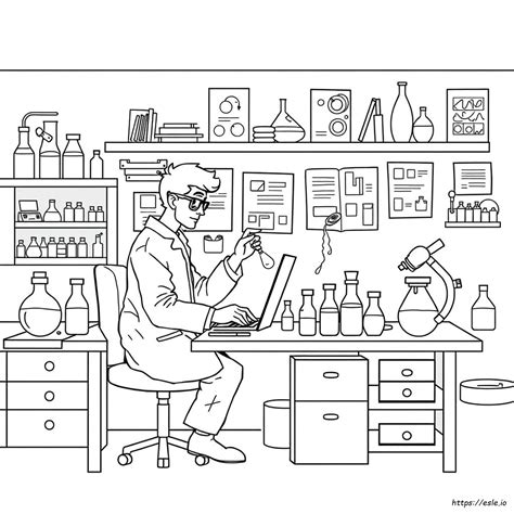 Science Lab Coloring Pages 的图像结果