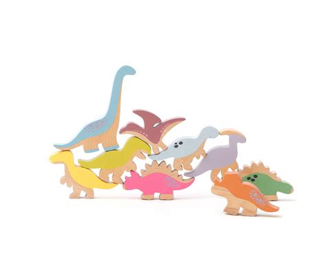 First Dino Friends – Wooden Dinosaur & Plank Play Set – Wood-O-Kidz
