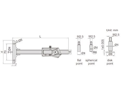 Digital Depth Gauge With Round Depth Bar - 1148