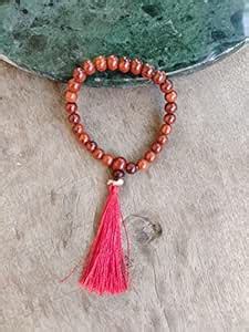 TC SONS Original Red Sandalwood Mala 27 +1 Beads (1 Sumer Guru Beads ...